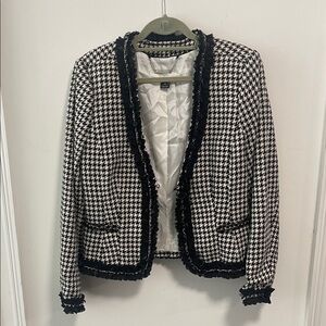 WHBM Ruffled Houndstooth Jacket
